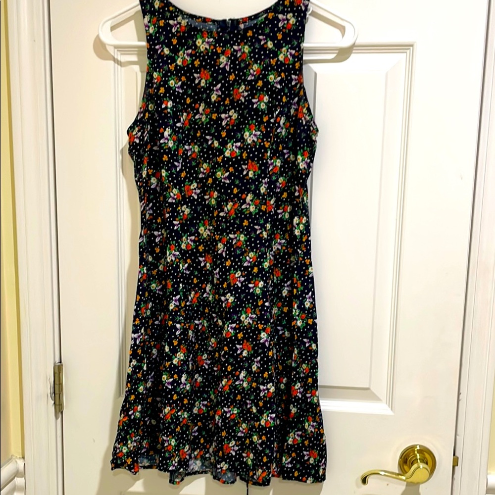 Casual Corner navy floral 90s Sundress